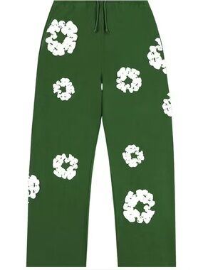 Denim Tears Cotton Wreath Baggy Sweatpants Dark Green